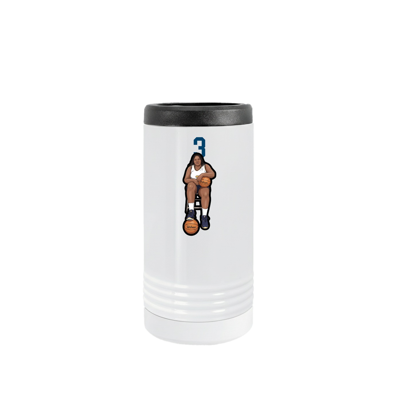 Slim Beverage Holder — Number Top in White