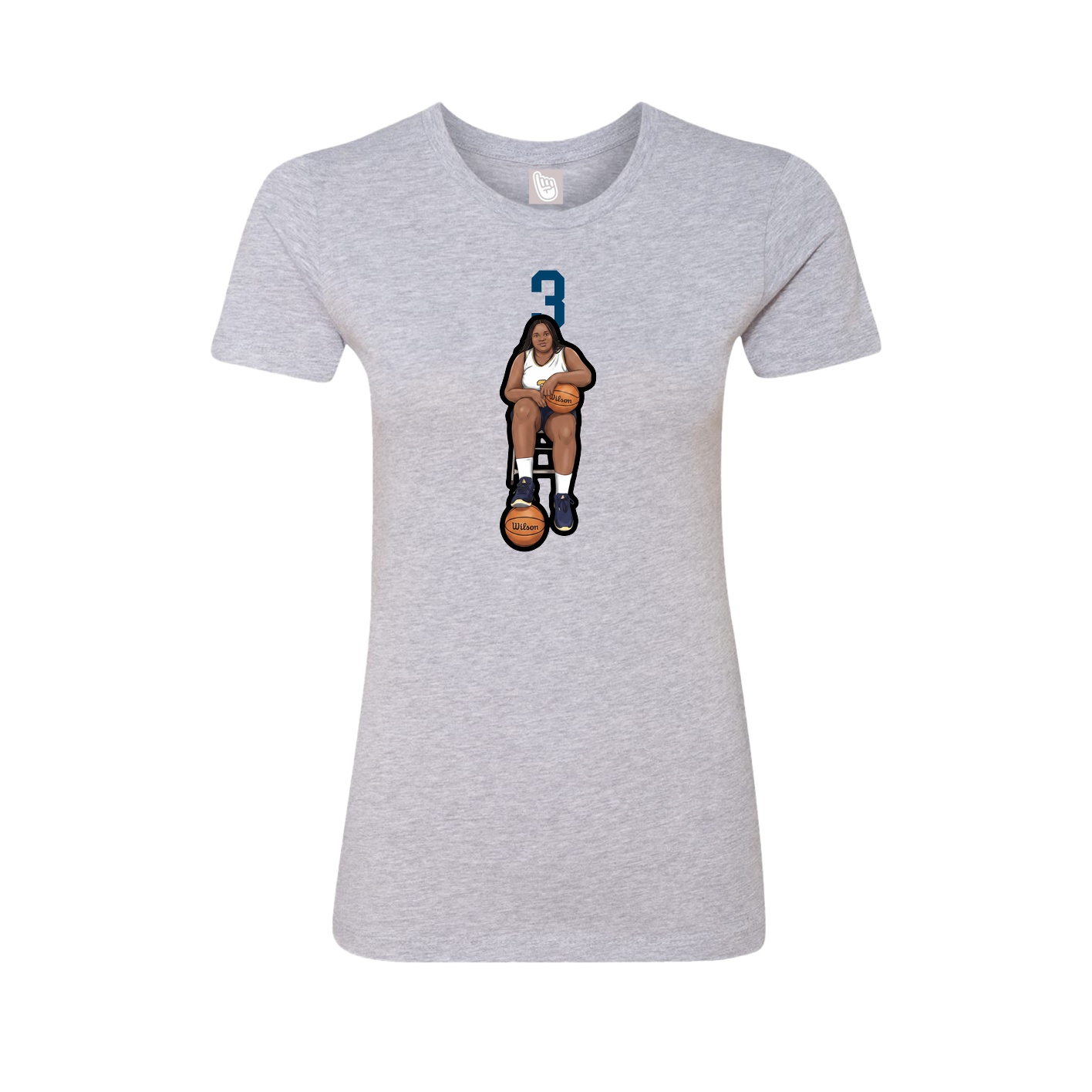 Fitted Women's Tee — Number Top in Grey