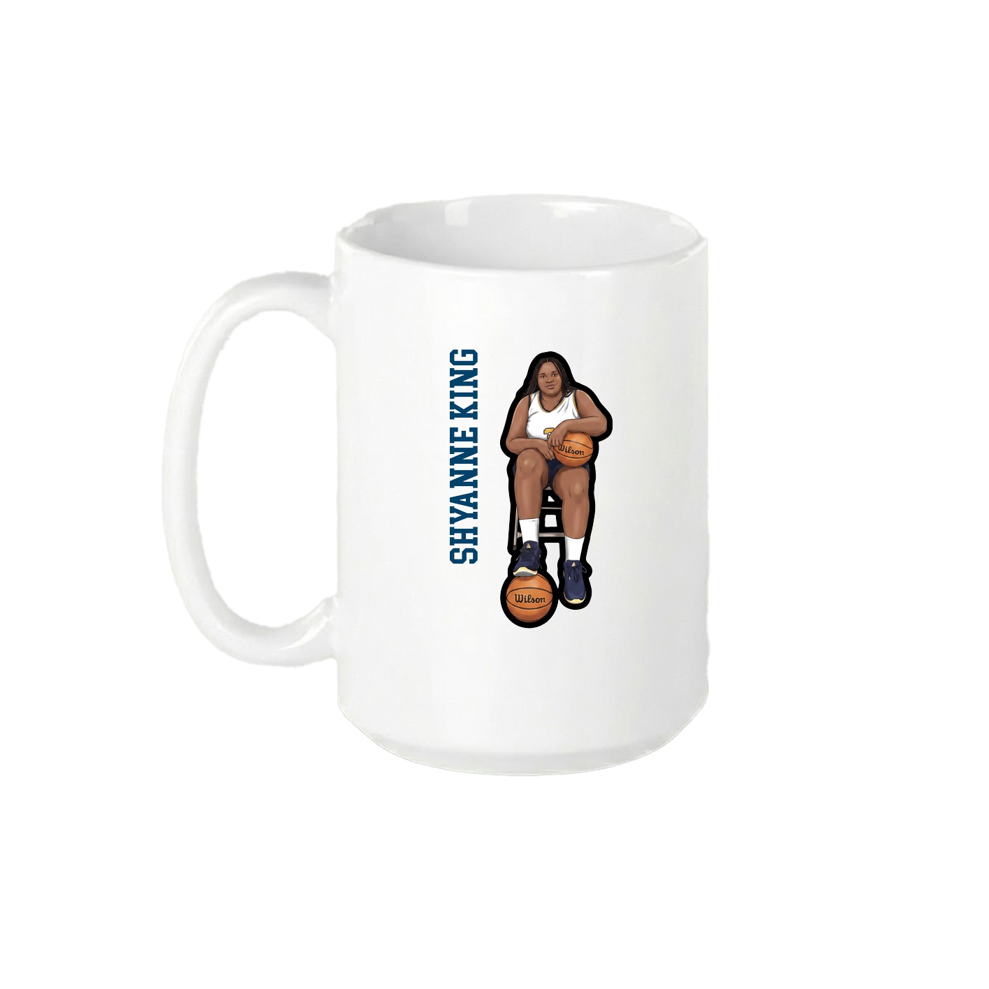 15oz Coffee Mug — Name Vertical in White