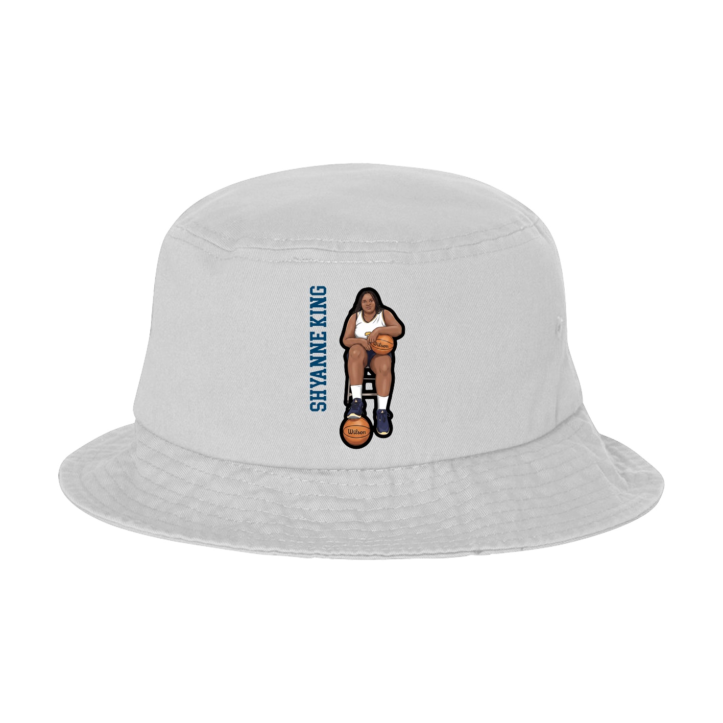 Bucket Cap — Name Vertical in White