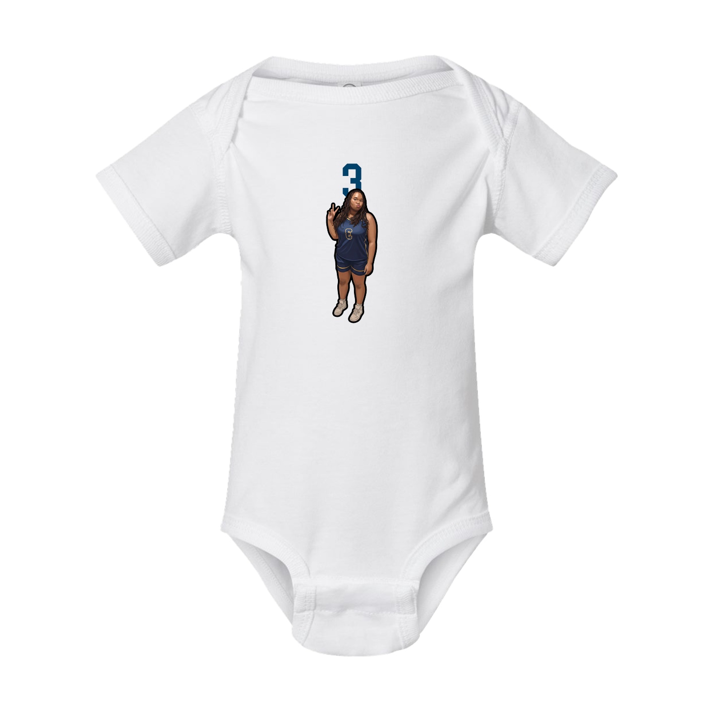 Baby Onesie — Number Top in White