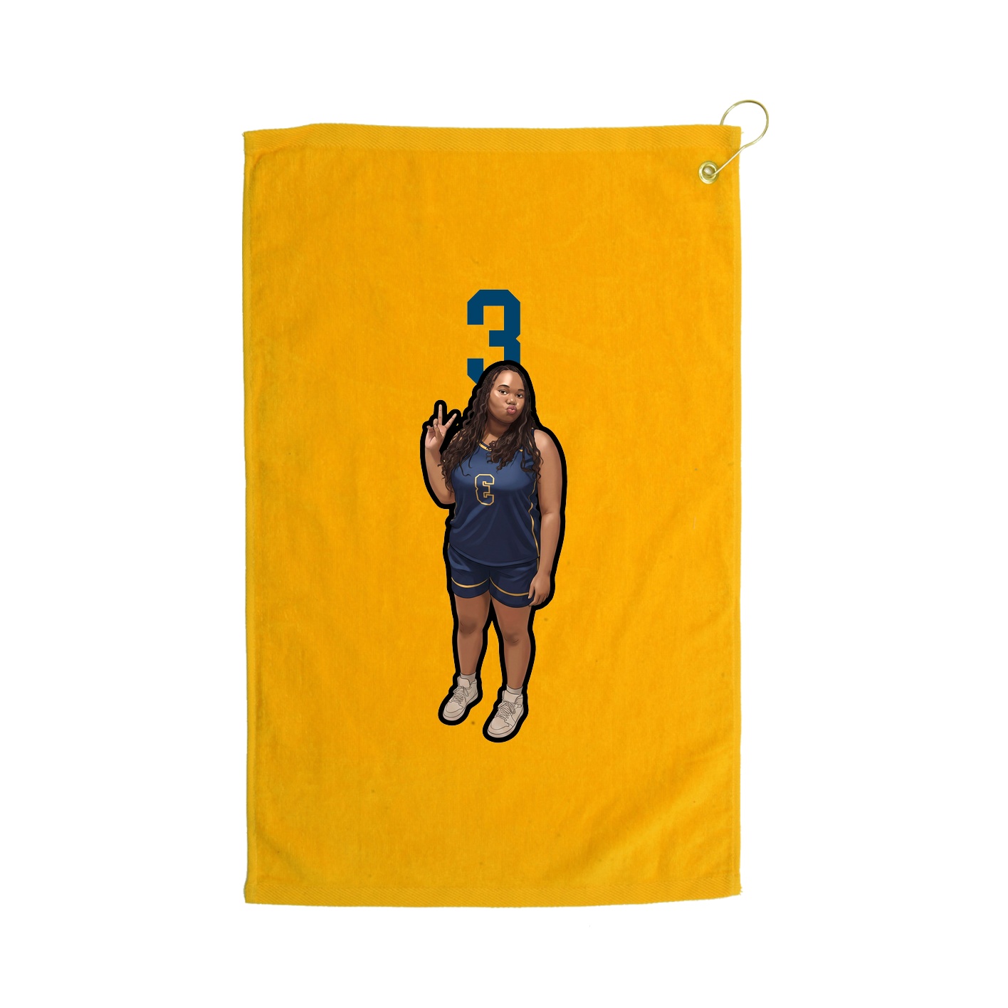 Golf Towel — Number Top in Gold