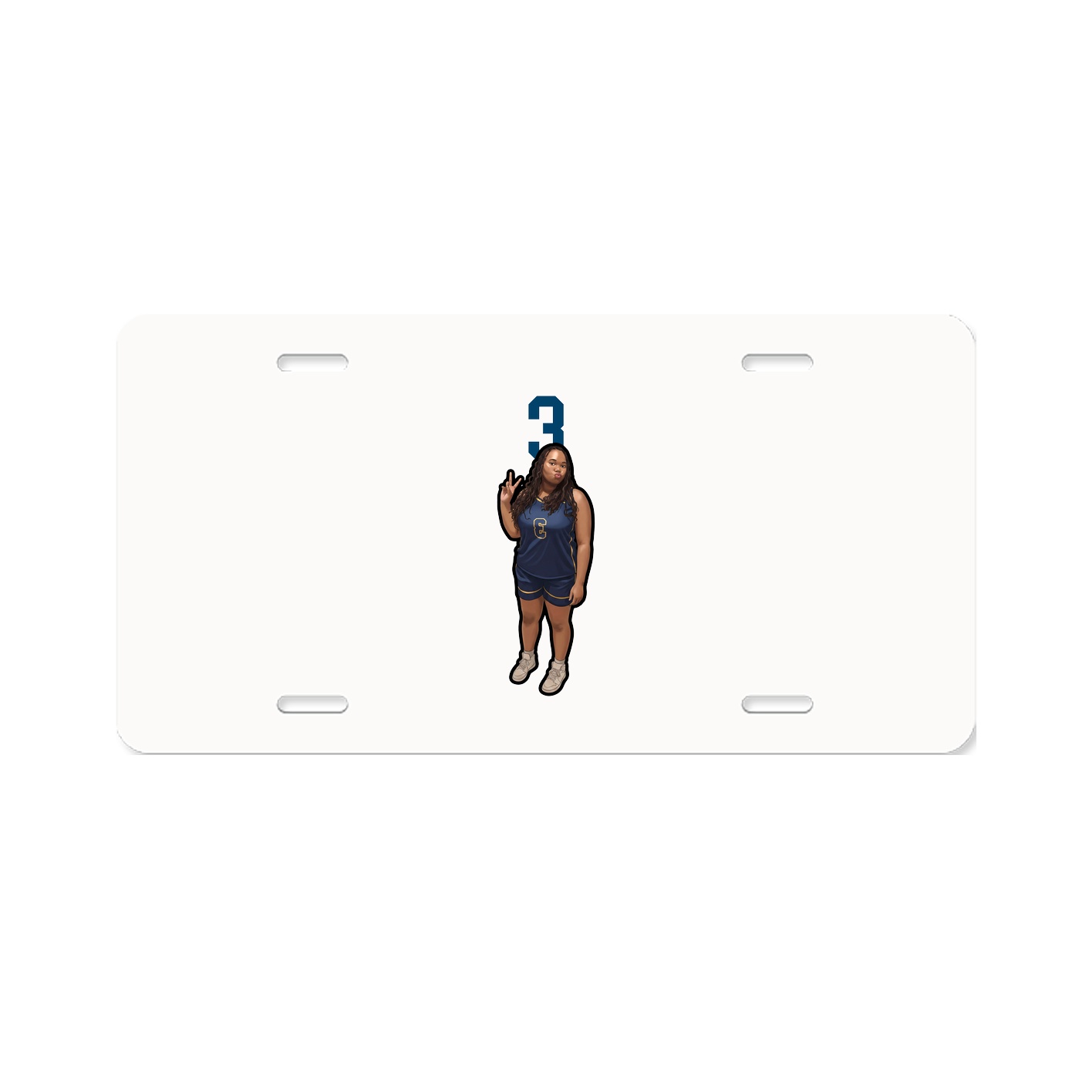License Plate — Number Top in Classic
