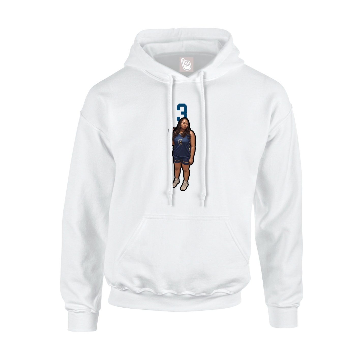 Hoodie — Number Top in White