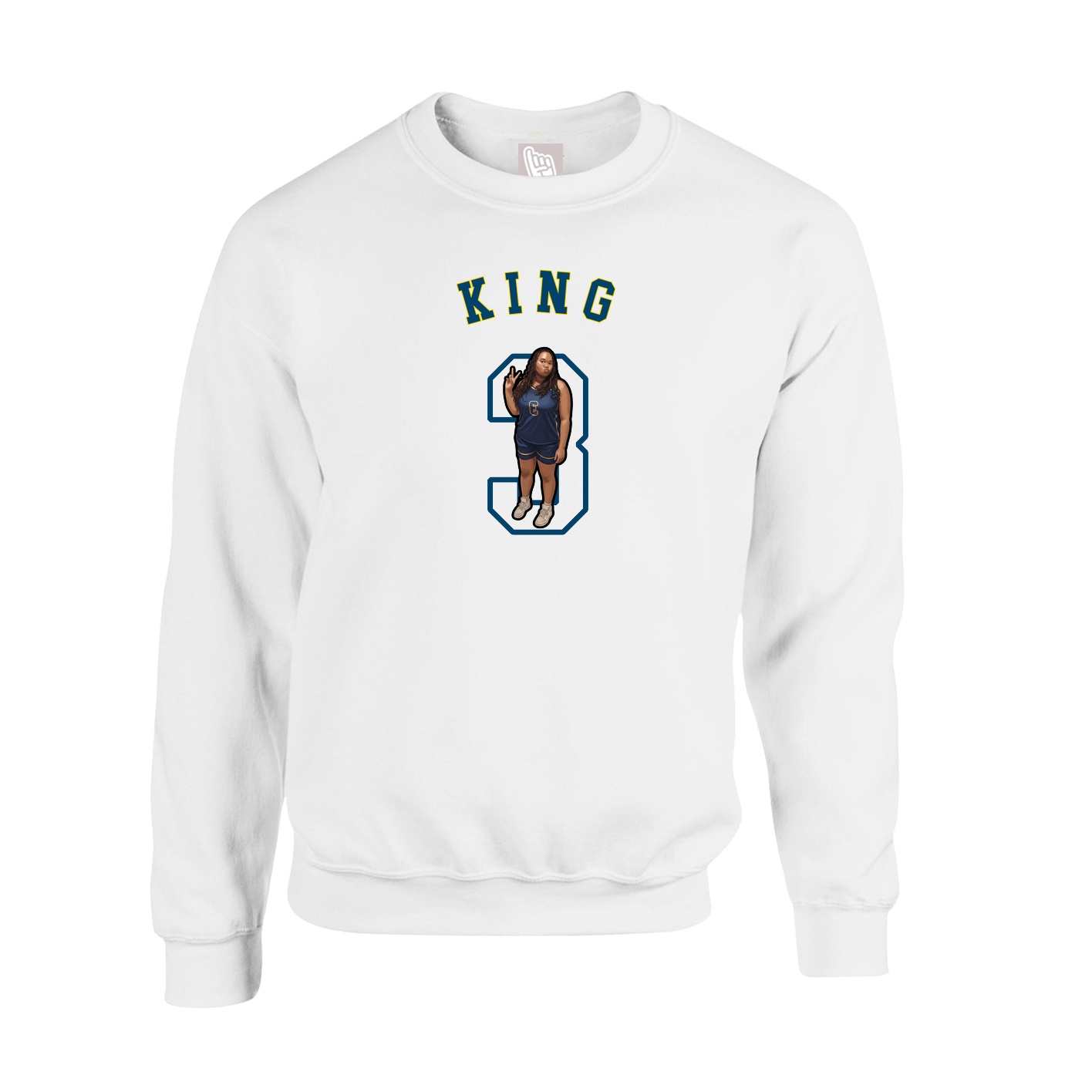 Fleece Crew — Shirsey Arch in White