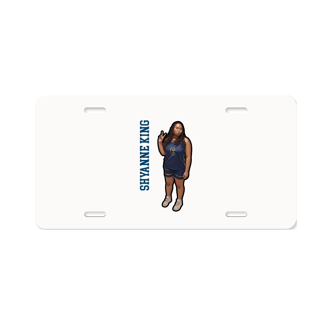 License Plate — Name Vertical in Classic