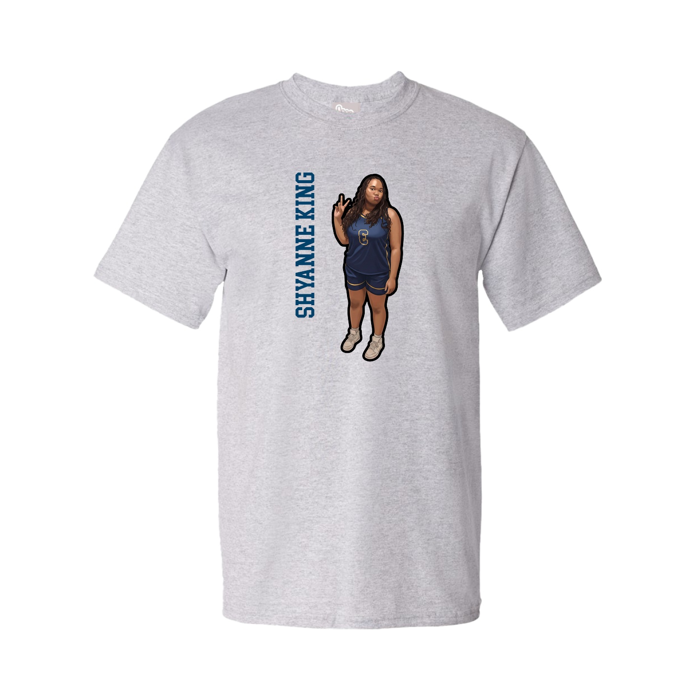 Youth Tee — Name Vertical in Grey
