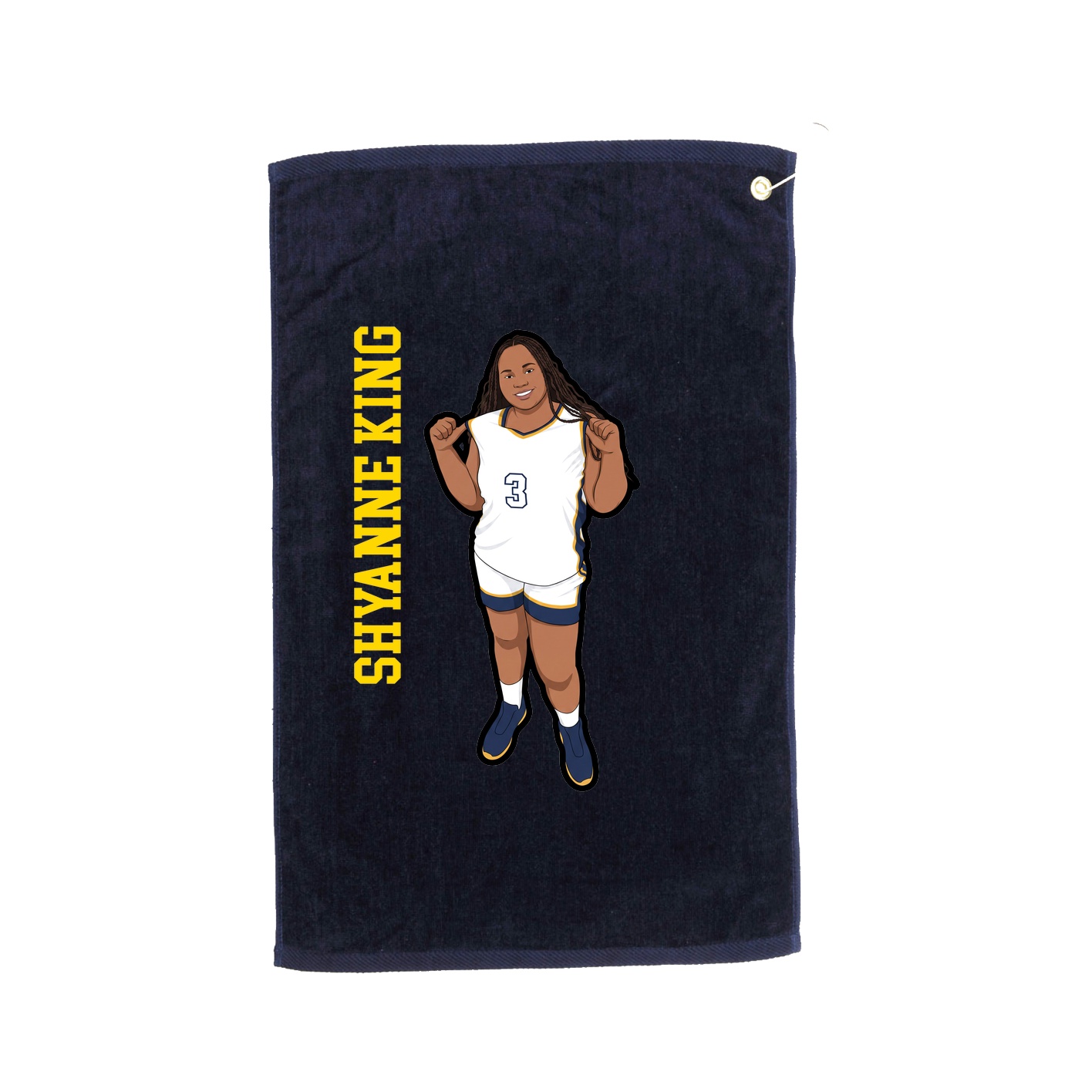 Golf Towel — Name Vertical in Navy
