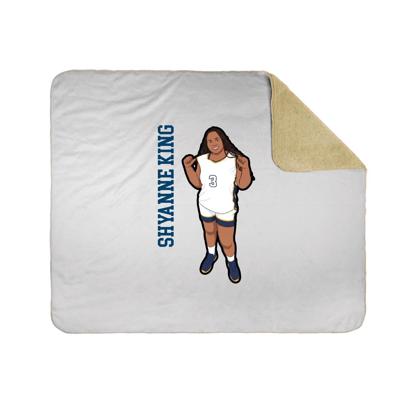 Throw Blanket — Name Vertical in White