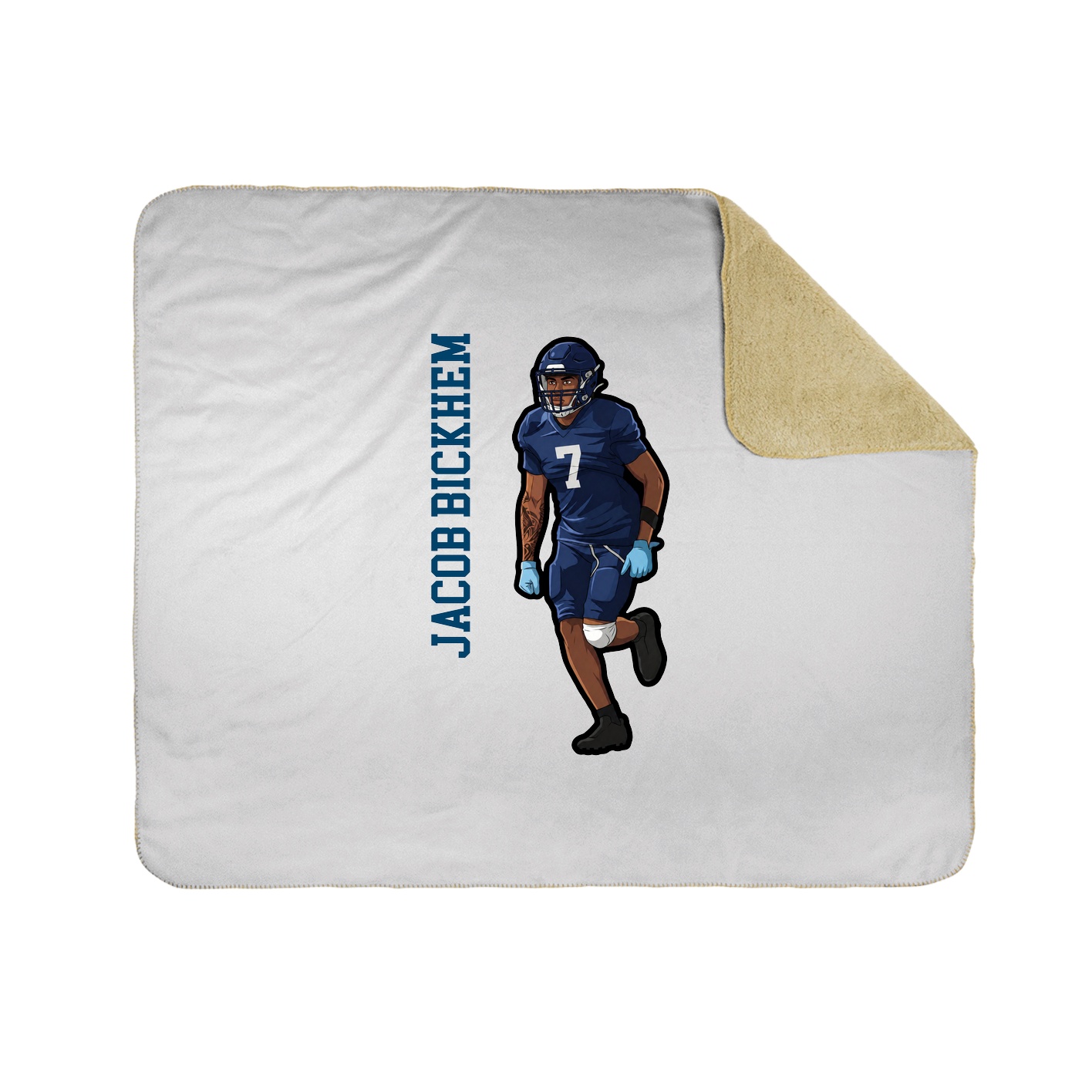 Throw Blanket — Name Vertical in White