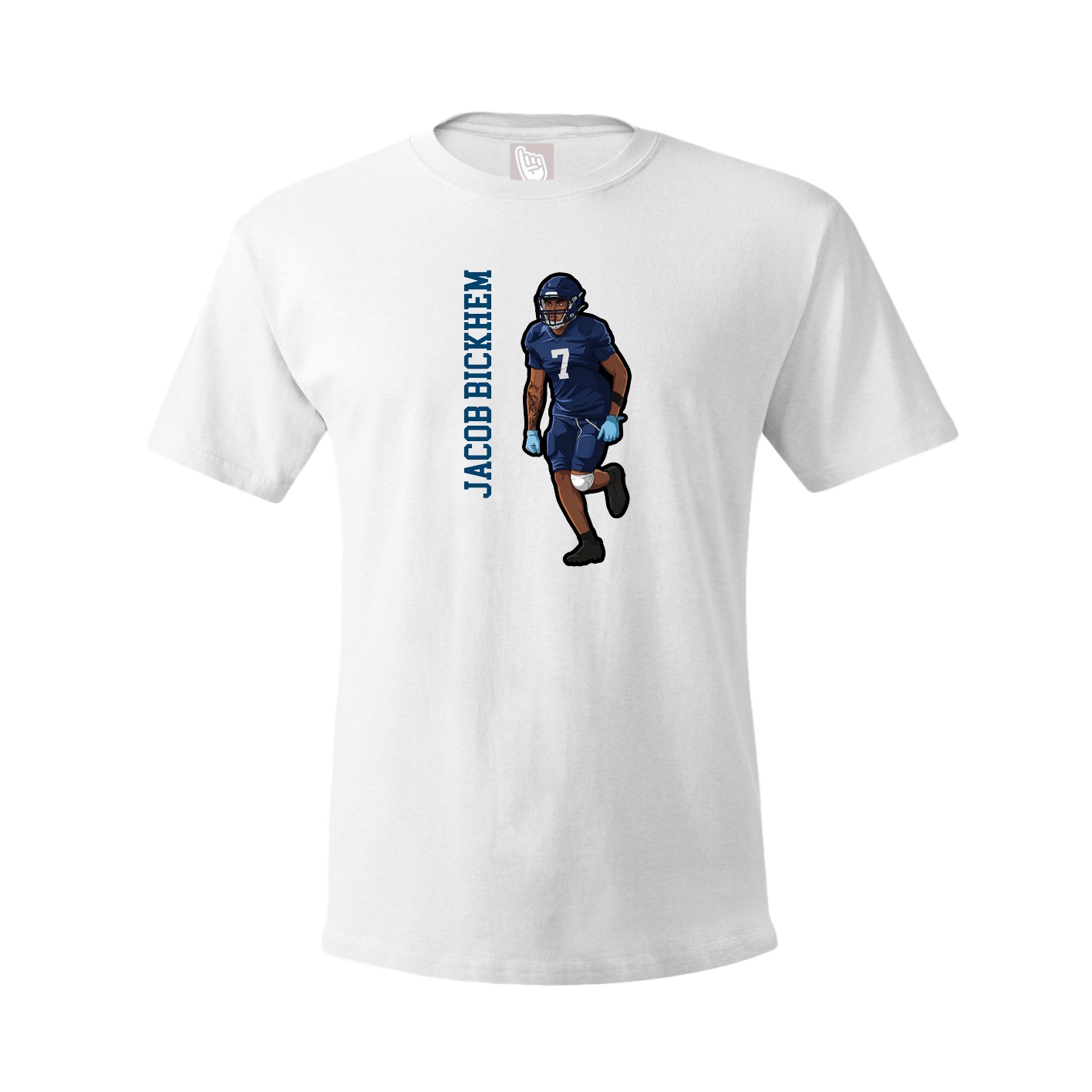 Youth Tee — Name Vertical in White