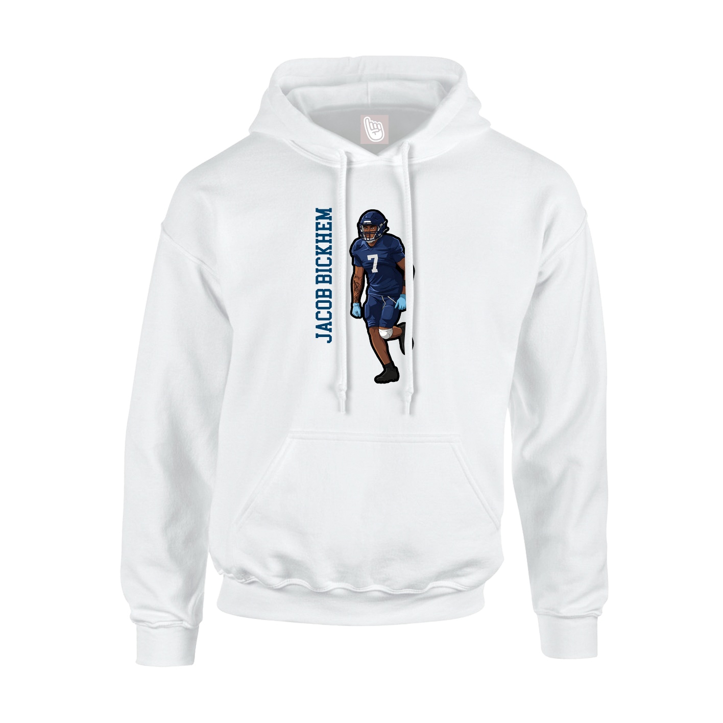 Hoodie — Name Vertical in White