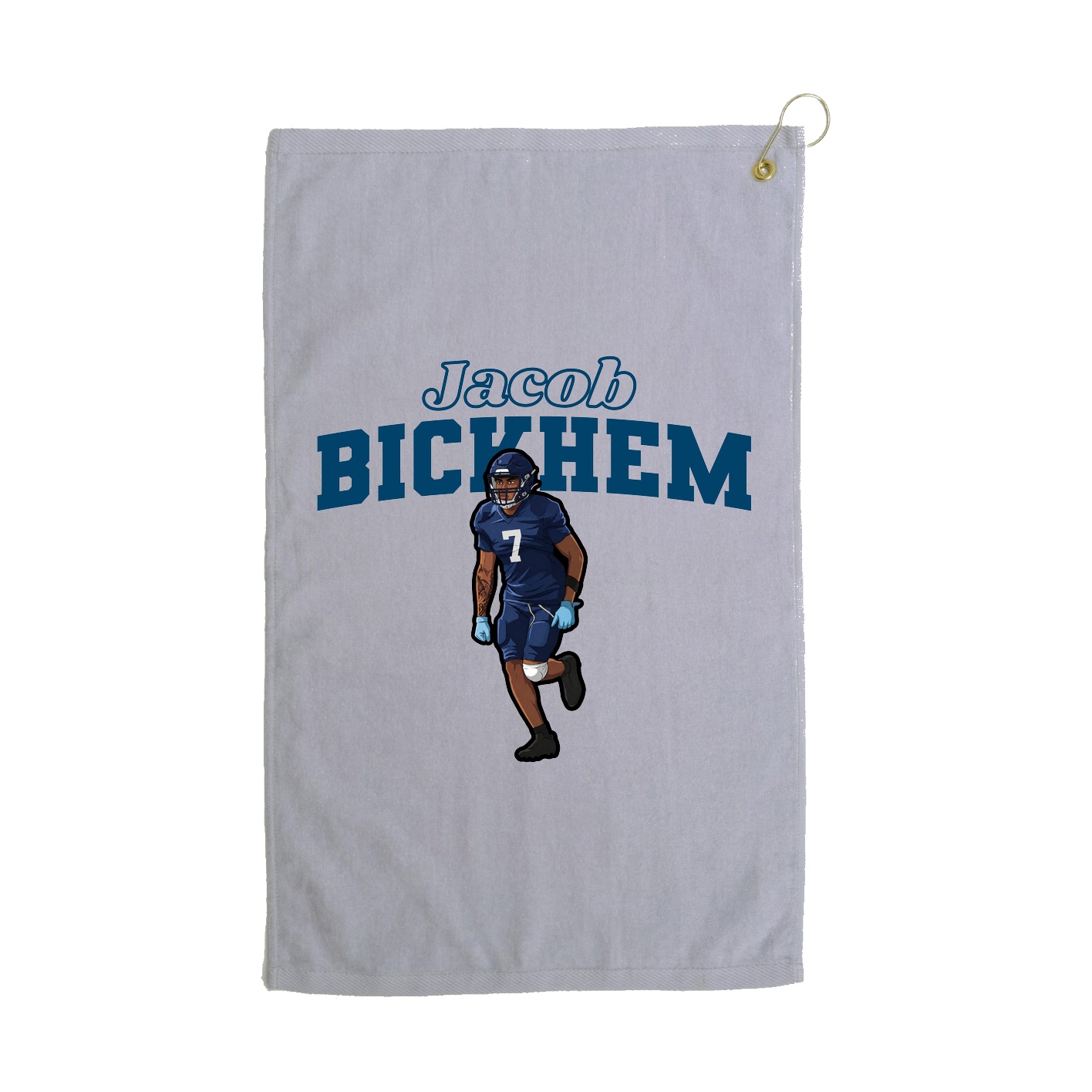 Golf Towel — Name Arch in Grey