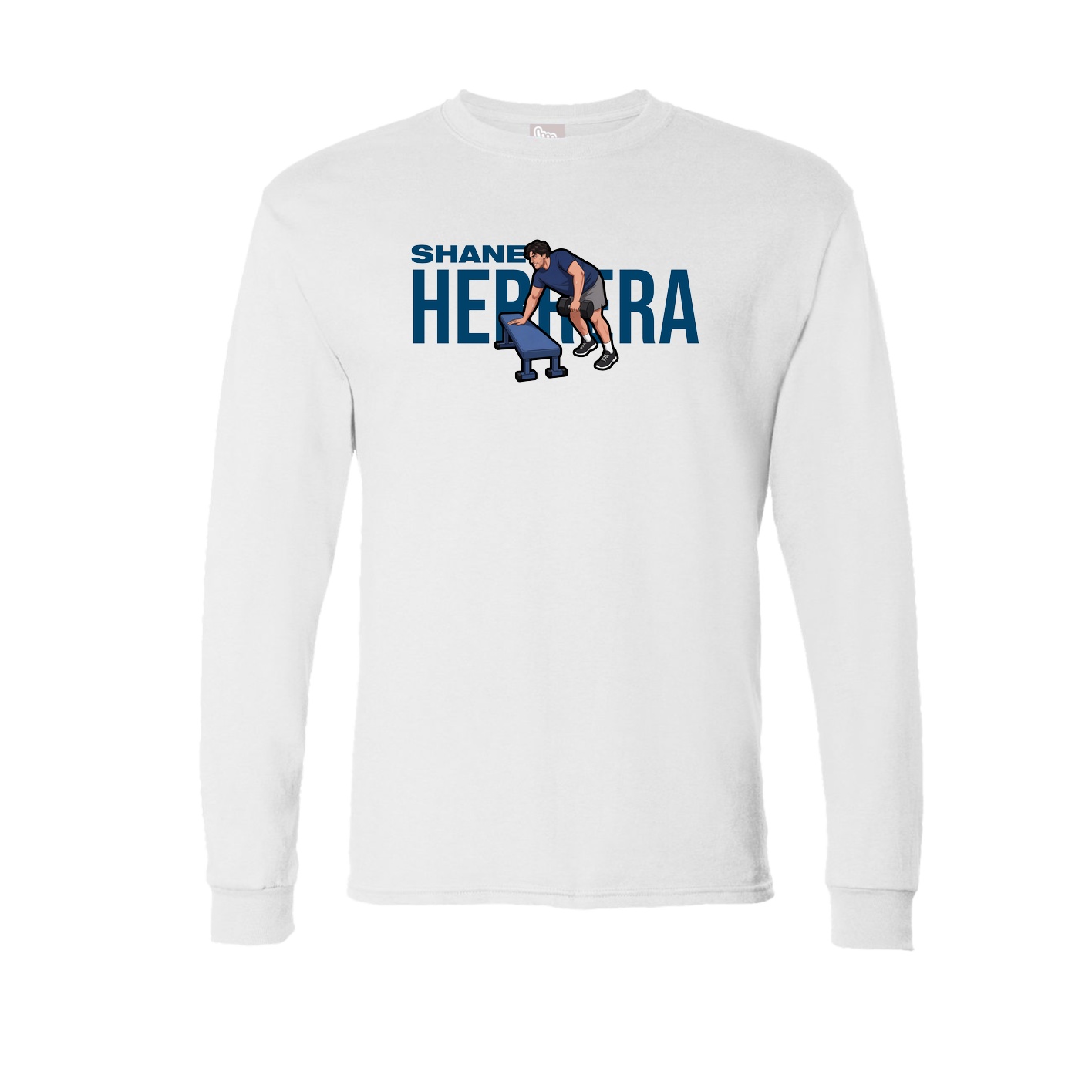 Long Sleeve Tee — Player Name in White