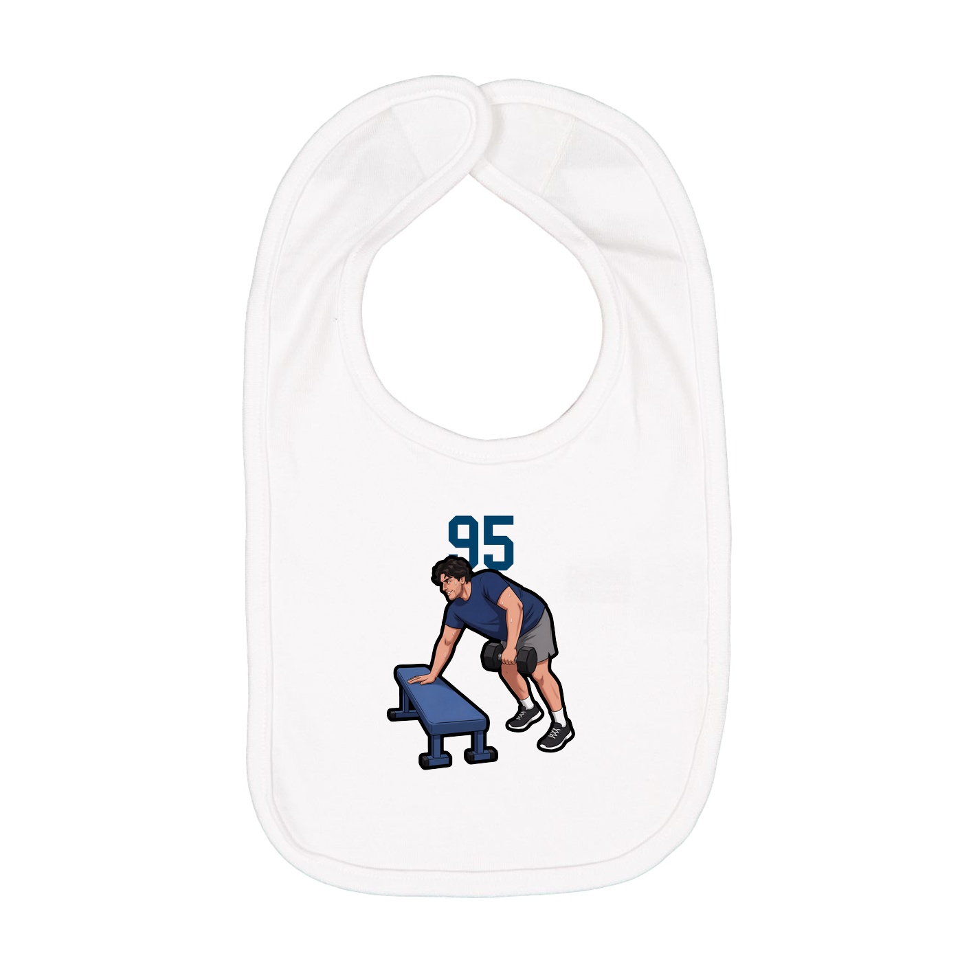 Infant Bib — Number Top in White