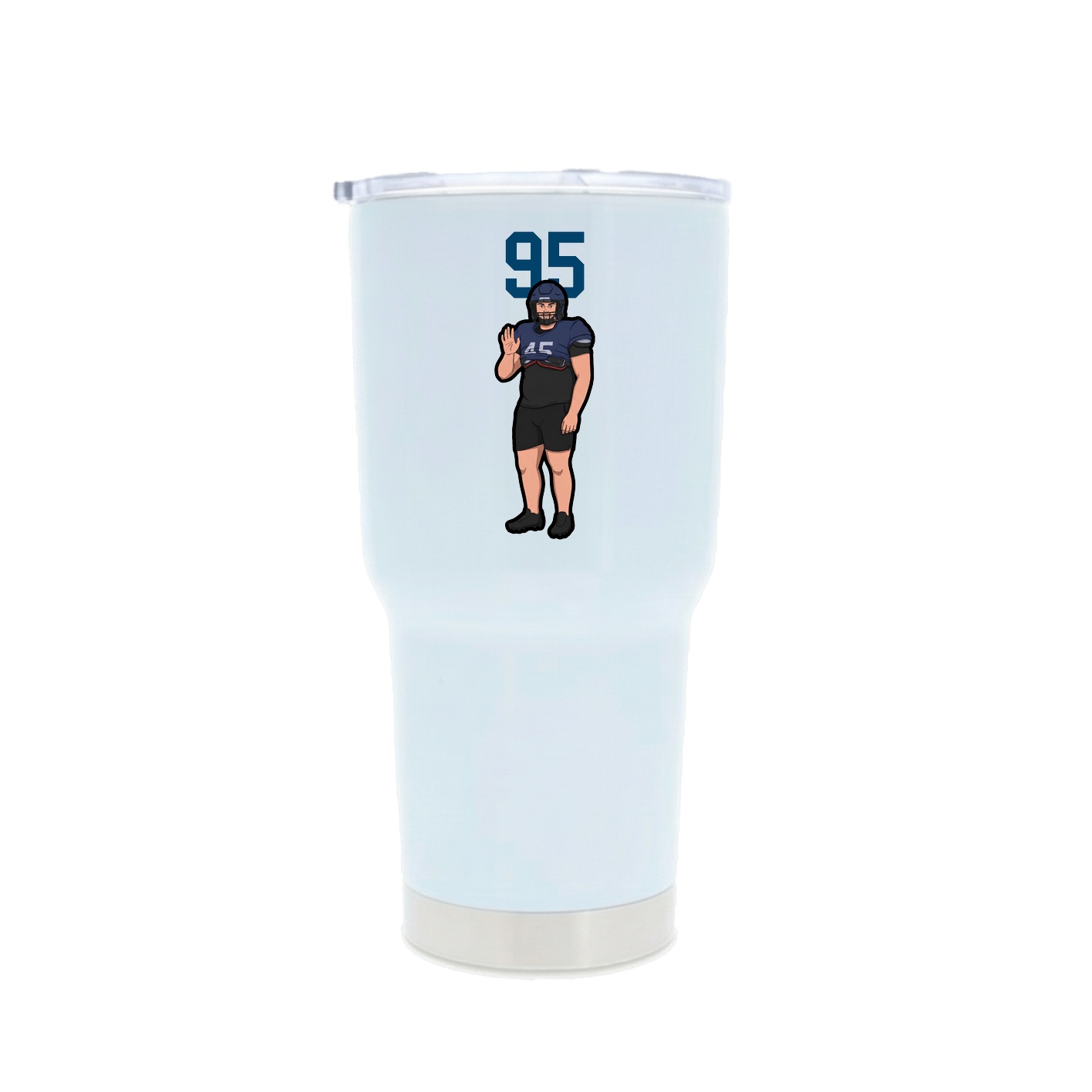 30oz Stainless Steel Tumbler — Number Top in White