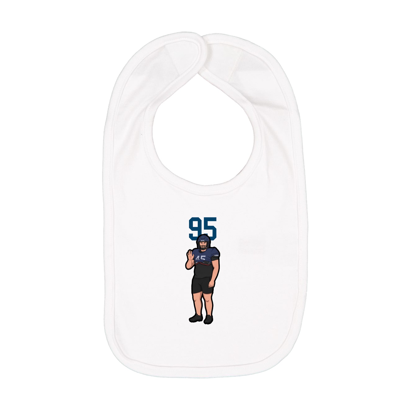 Infant Bib — Number Top in White