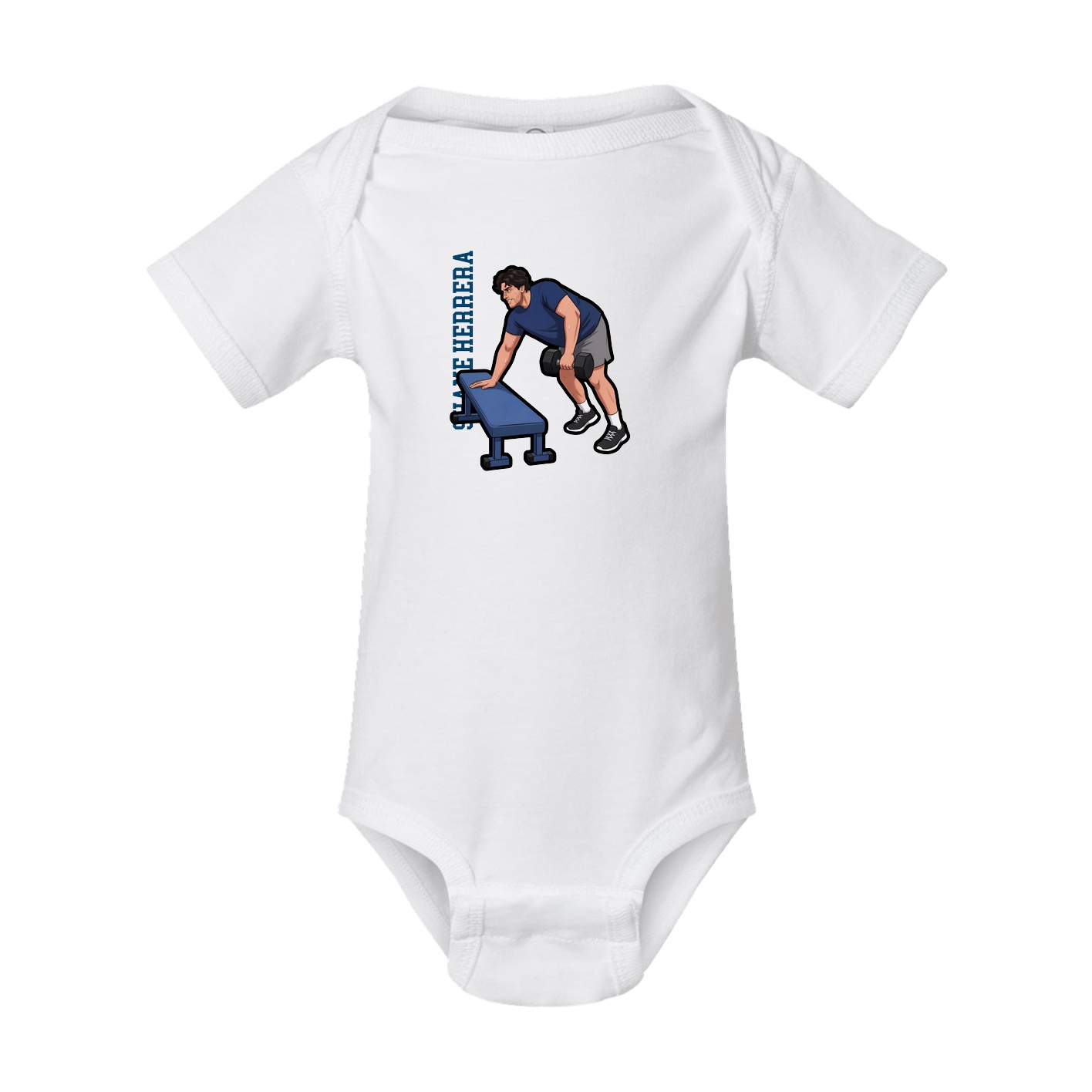 Baby Onesie — Name Vertical in White