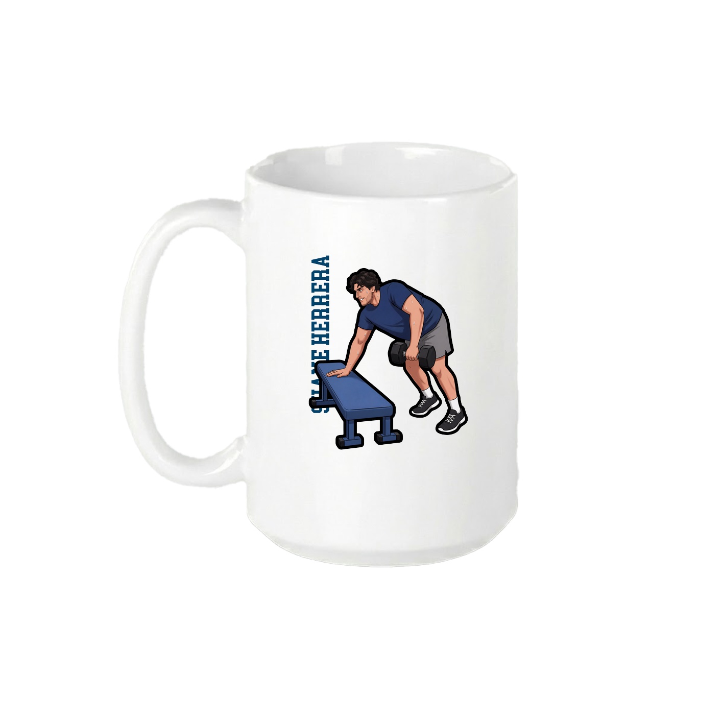 15oz Coffee Mug — Name Vertical in White