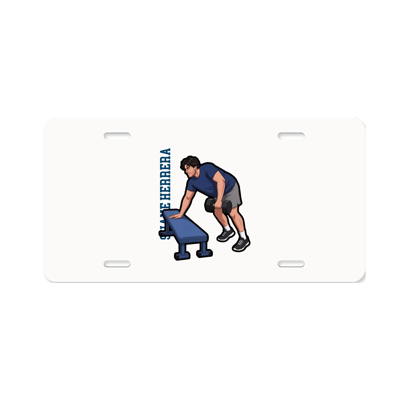 License Plate — Name Vertical in Classic