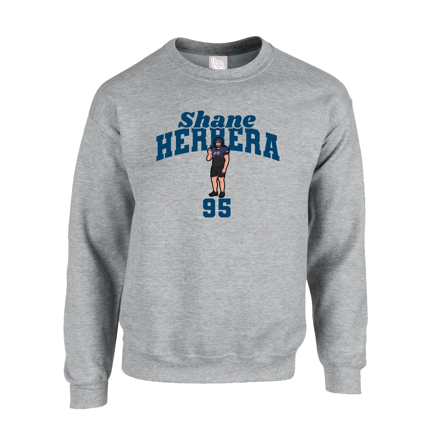 Fleece Crew — Signature Arch in Grey