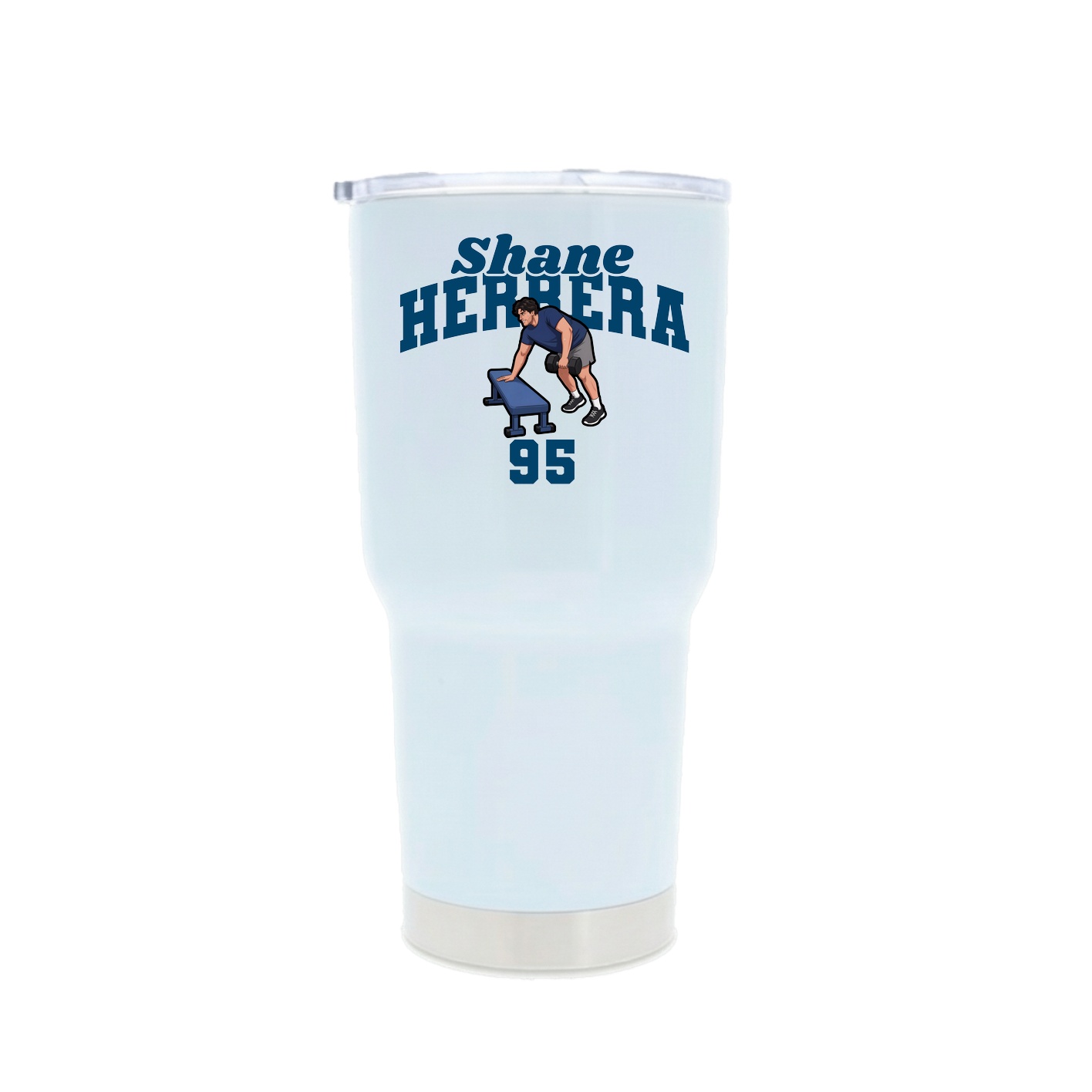 30oz Stainless Steel Tumbler — Signature Arch in White