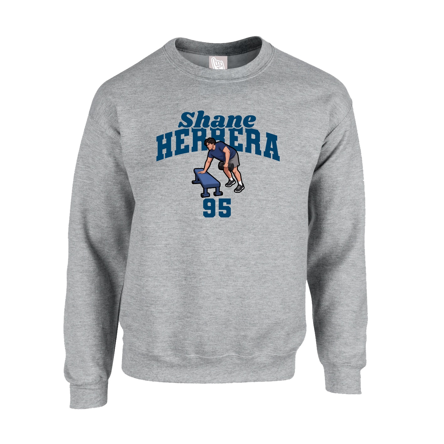 Fleece Crew — Signature Arch in Grey