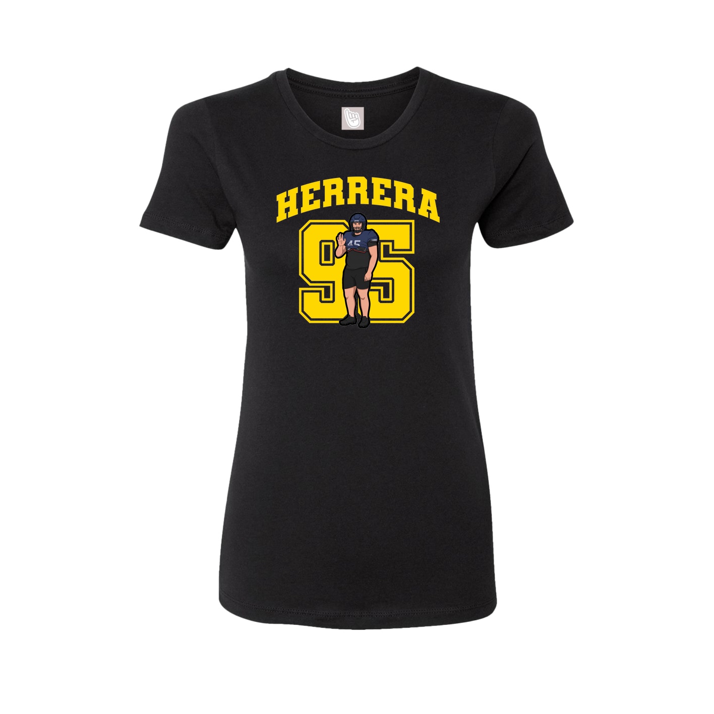 Fitted Women's Tee — Number in Black