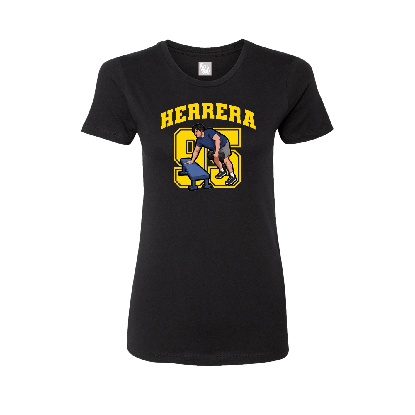 Fitted Women's Tee — Number in Black
