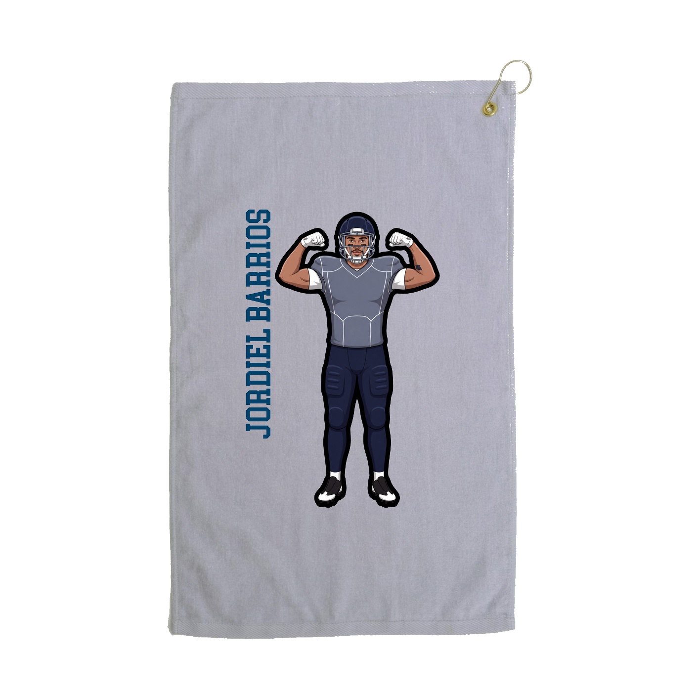 Golf Towel — Name Vertical in Grey