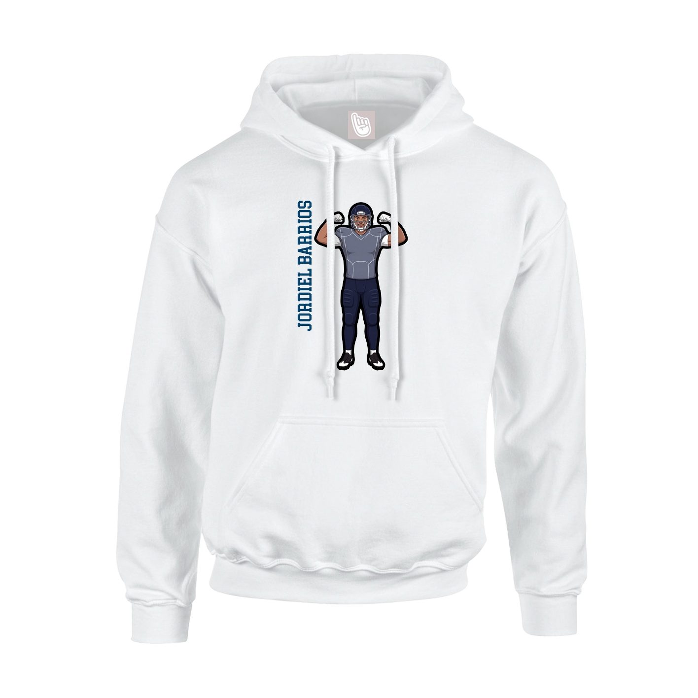 Youth Hoodie — Name Vertical in White