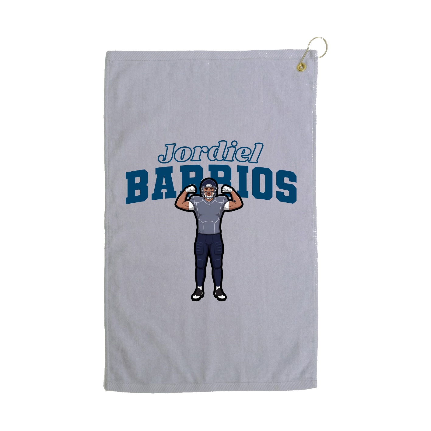 Golf Towel — Name Arch in Grey