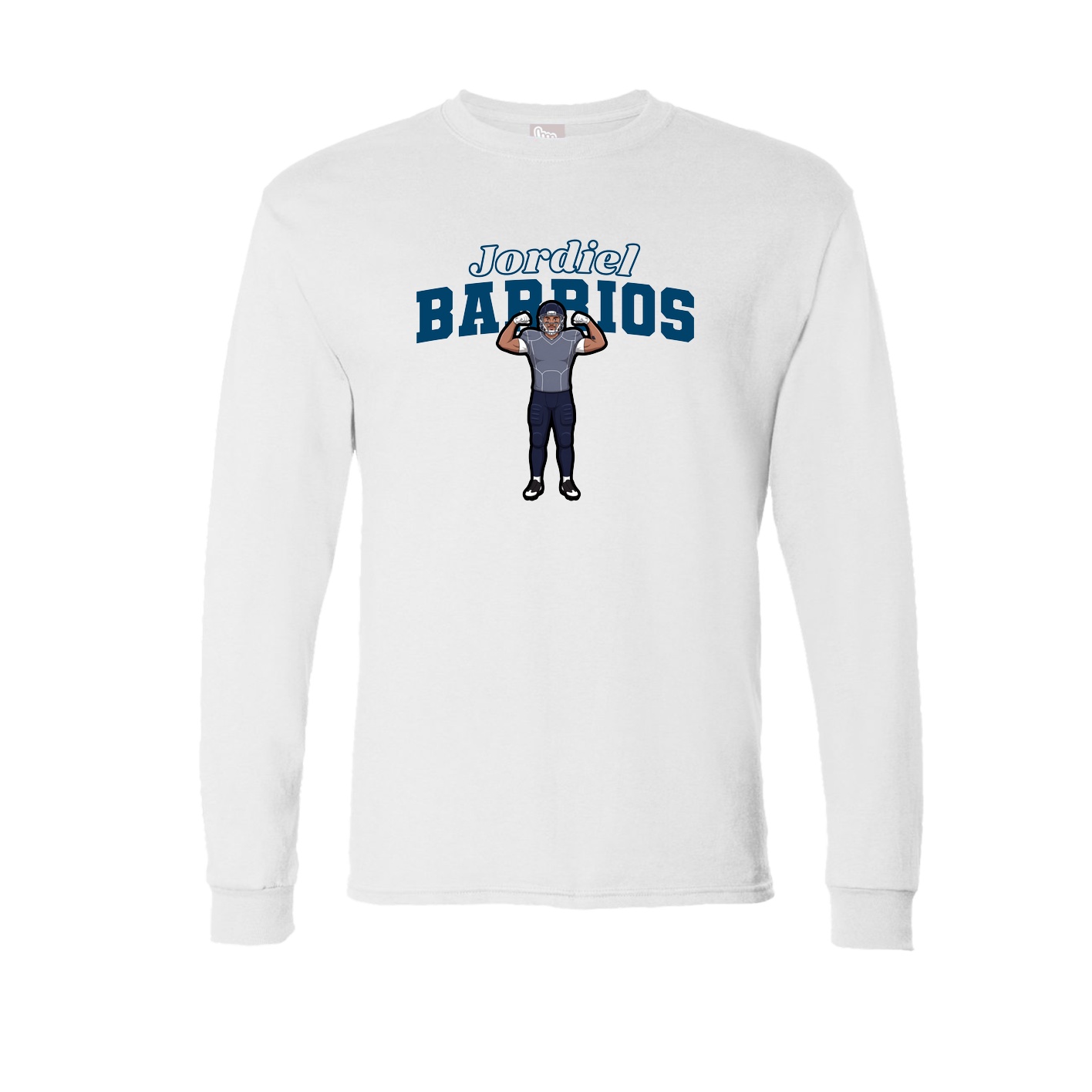 Long Sleeve Tee — Name Arch in White