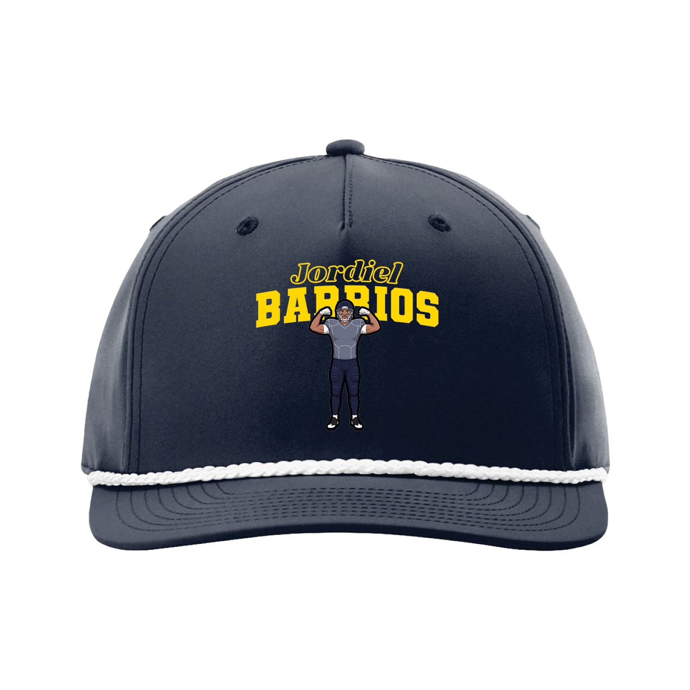 Five-Panel Classic Rope Cap — Name Arch in Navy