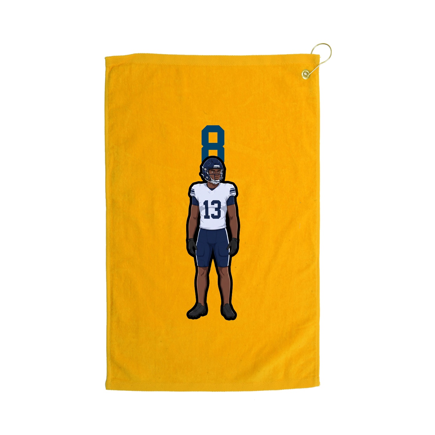 Golf Towel — Number Top in Gold