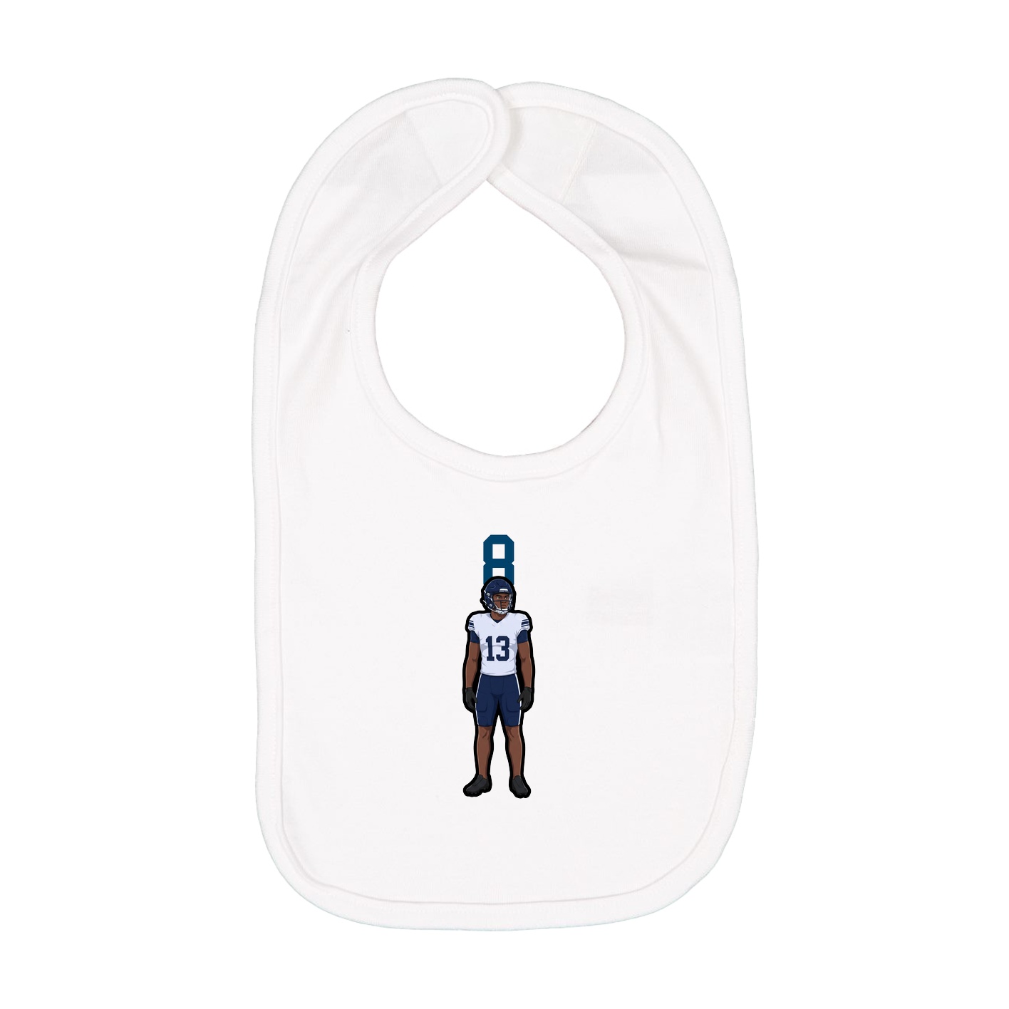 Infant Bib — Number Top in White