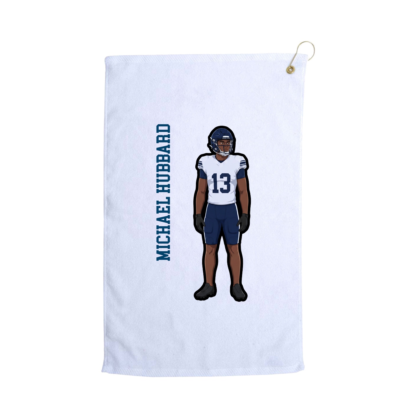 Golf Towel — Name Vertical in White