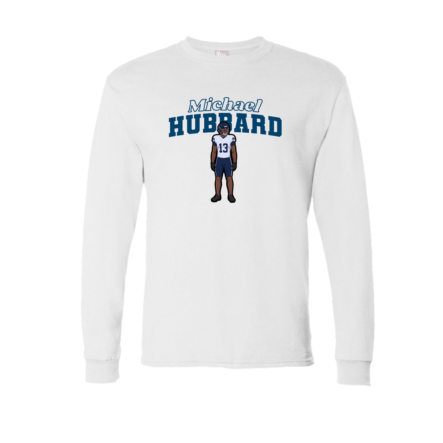 Long Sleeve Tee — Name Arch in White