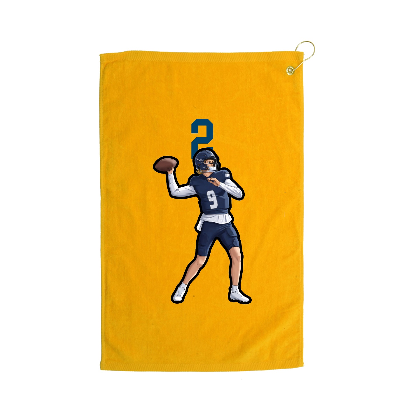 Golf Towel — Number Top in Gold