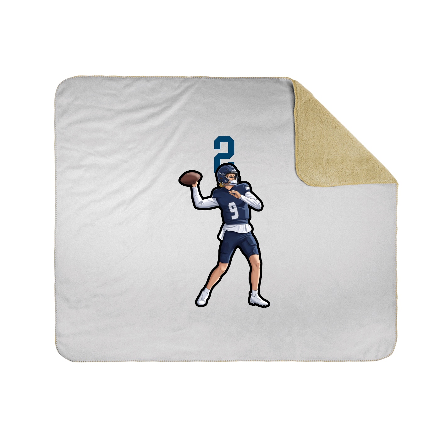 Throw Blanket — Number Top in White