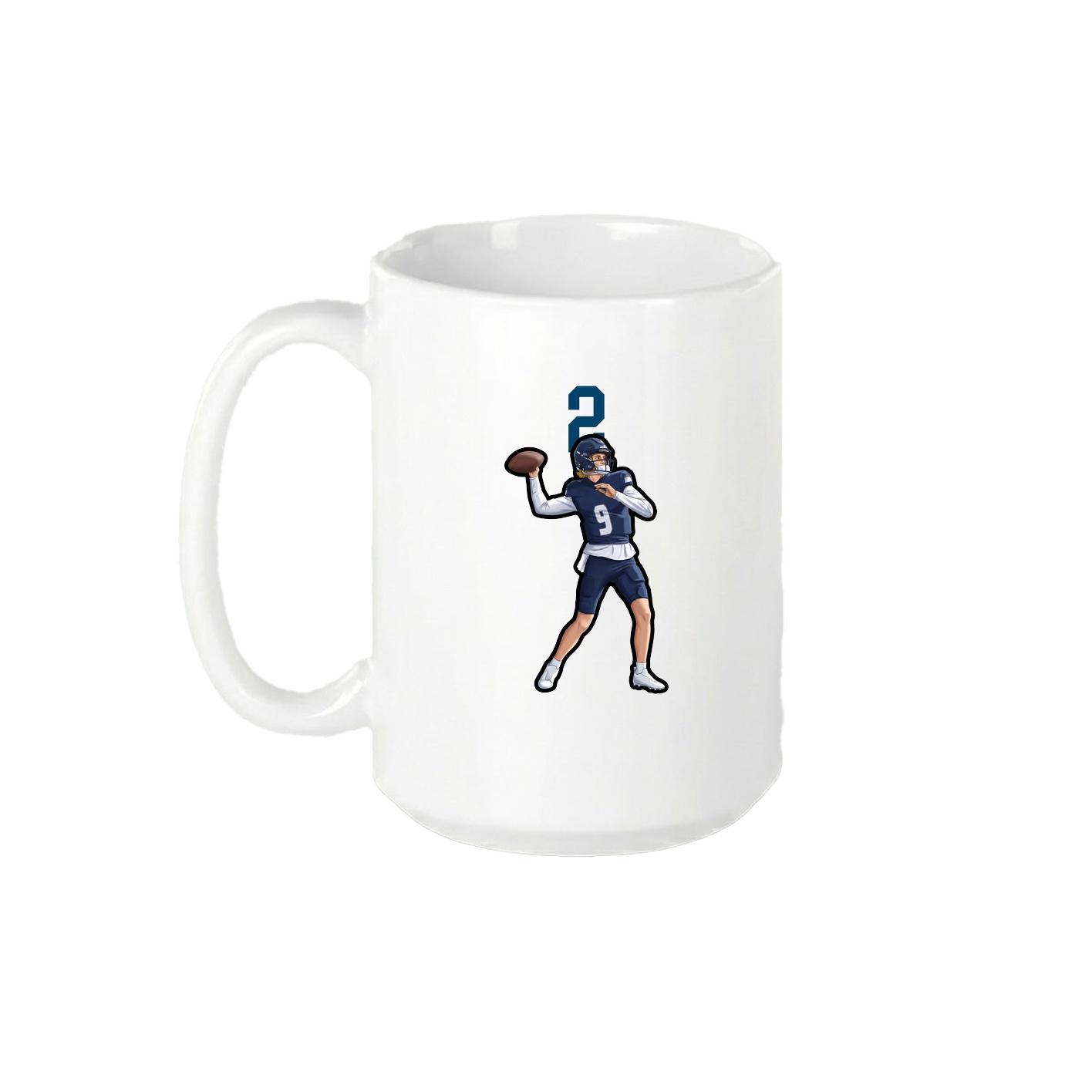 15oz Coffee Mug — Number Top in White