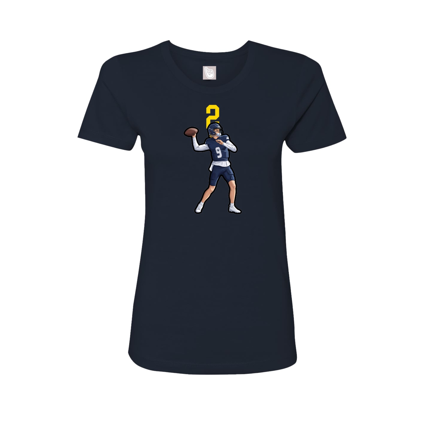 Fitted Women's Tee — Number Top in Navy