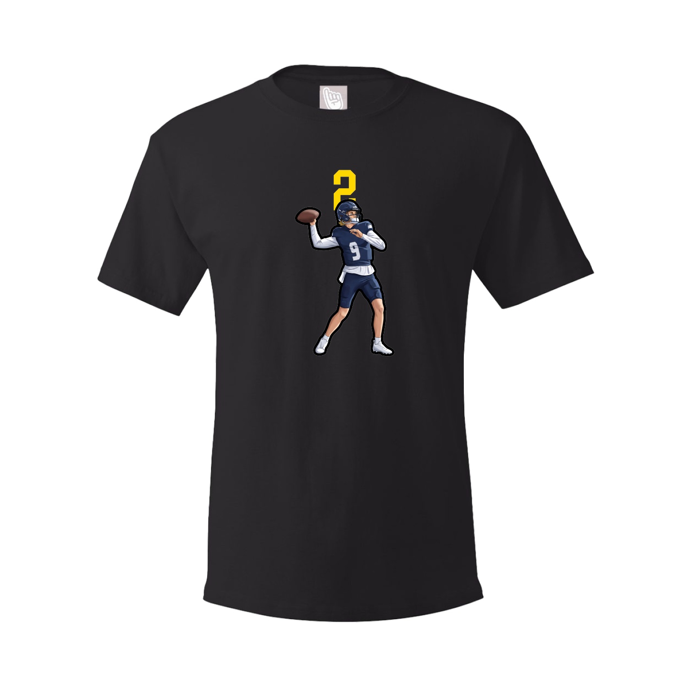 Youth Tee — Number Top in Black