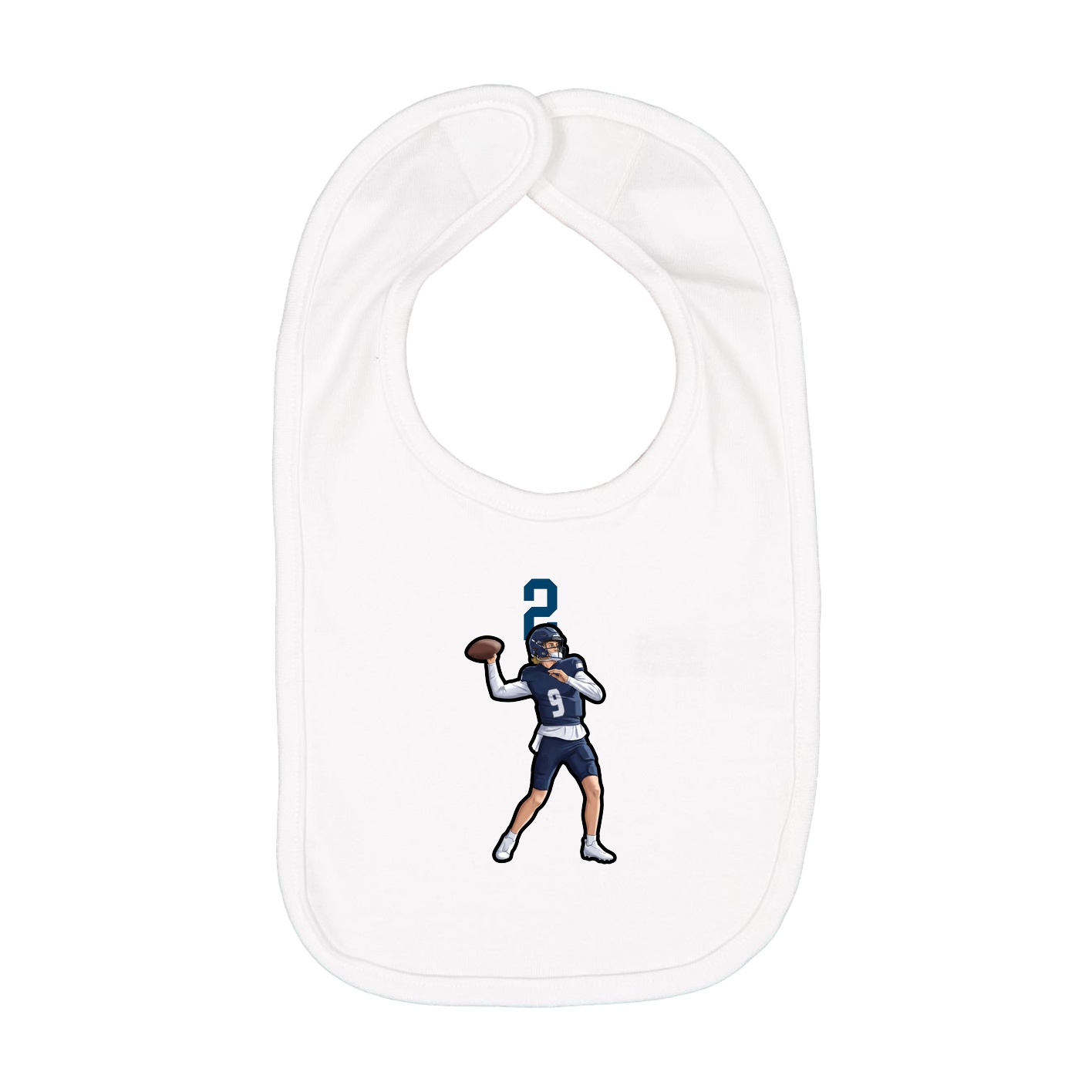 Infant Bib — Number Top in White