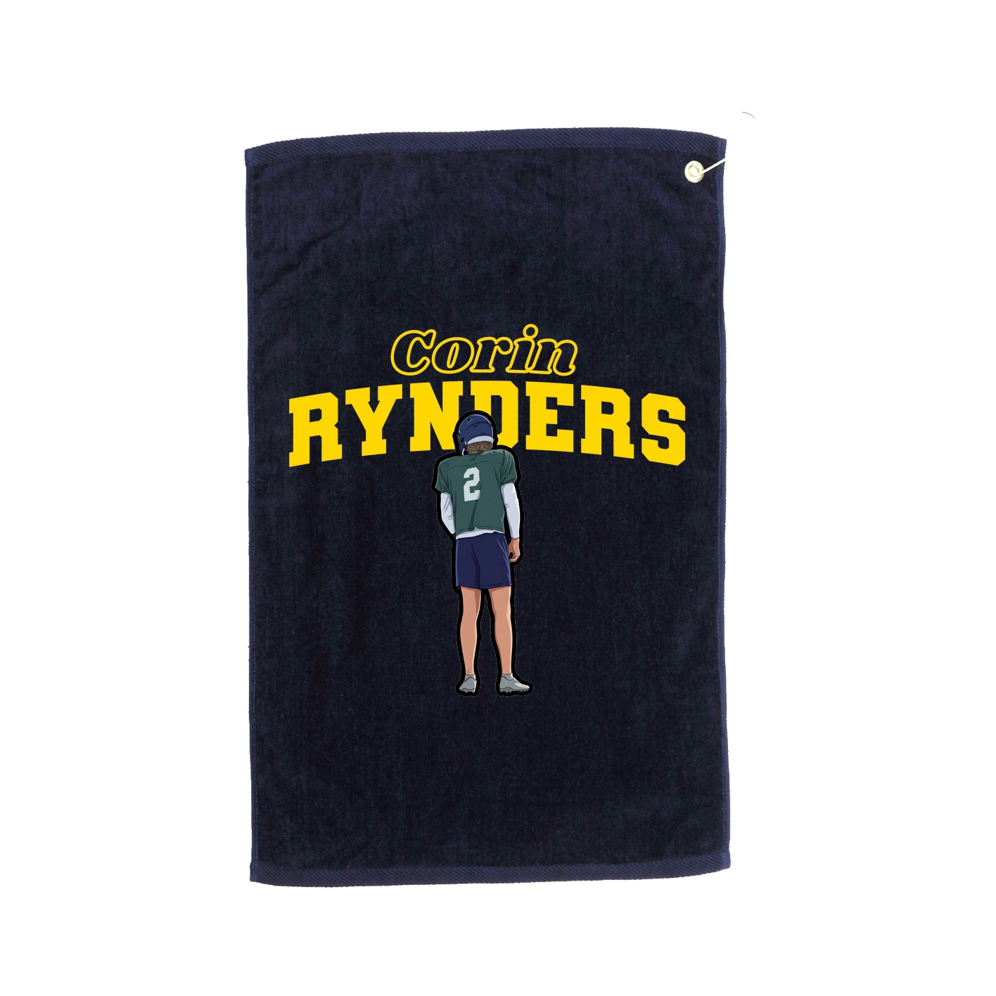 Golf Towel — Name Arch in Navy