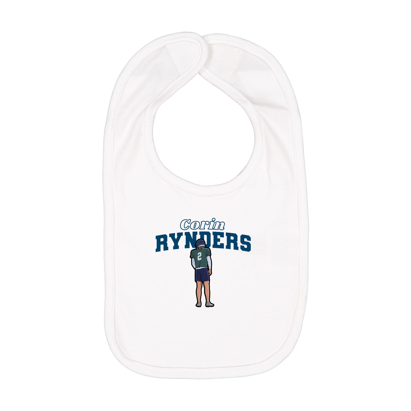 Infant Bib — Name Arch in White