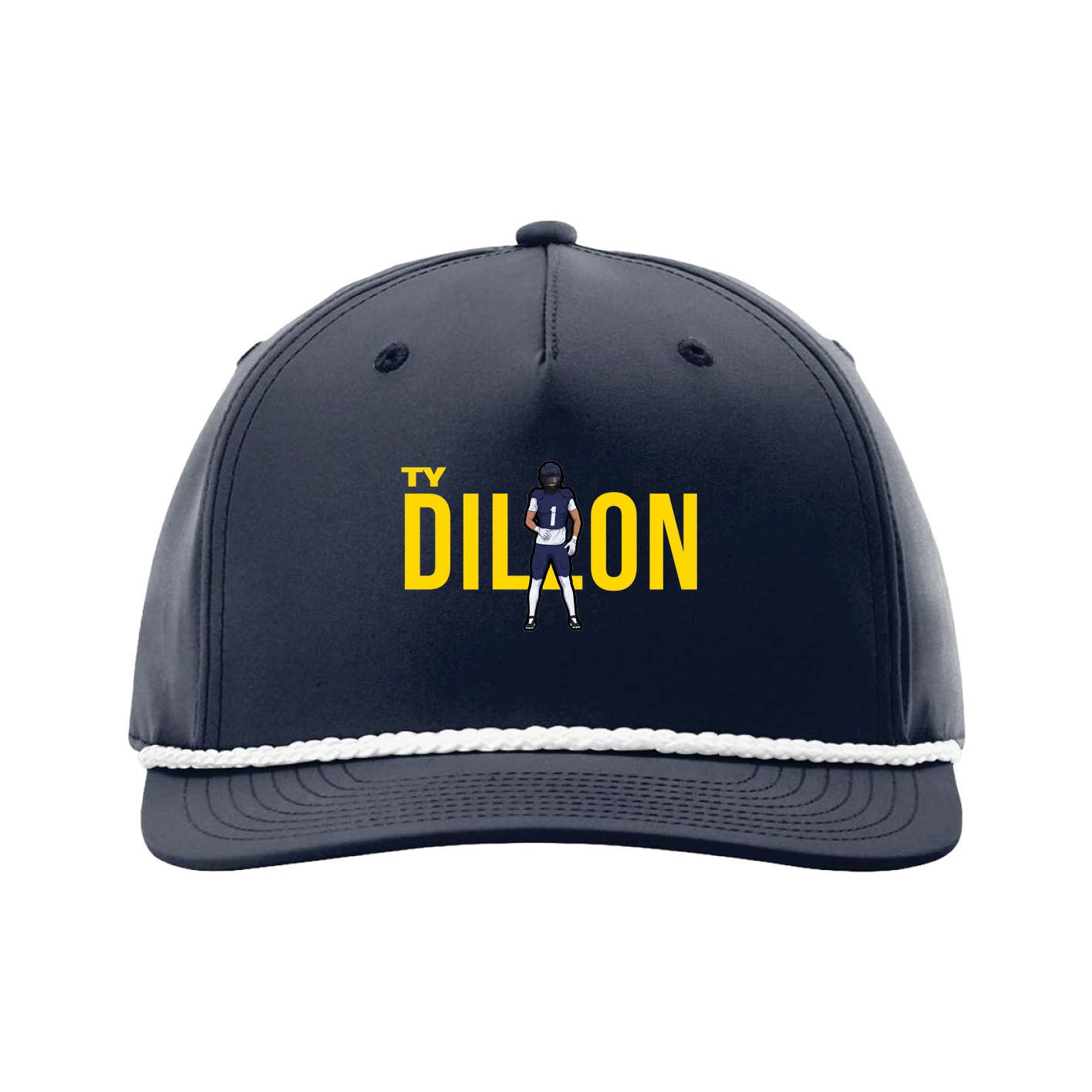 Five-Panel Classic Rope Cap — Player Name in Navy