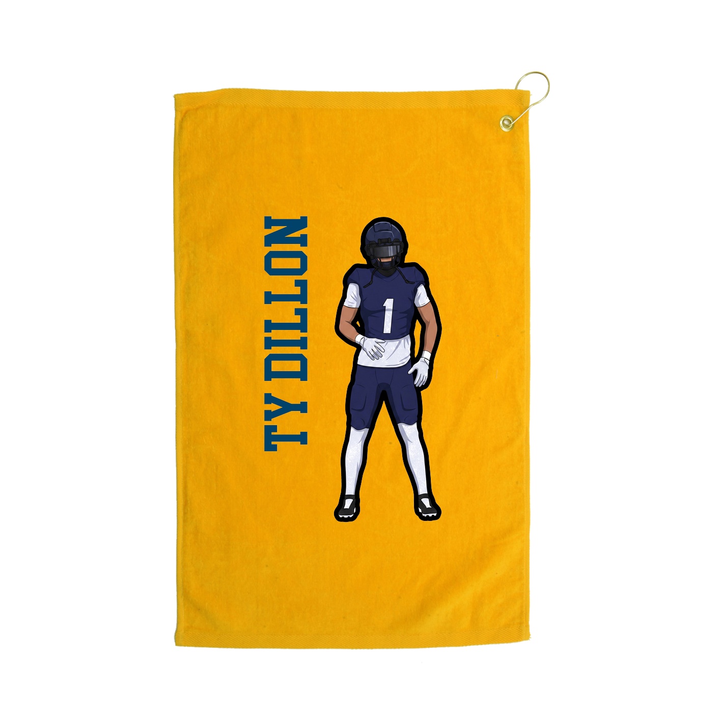 Golf Towel — Name Vertical in Gold