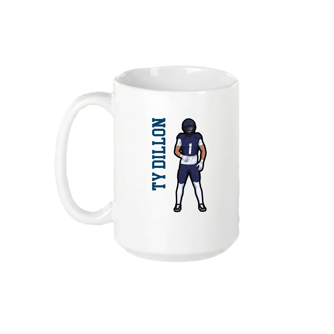 15oz Coffee Mug — Name Vertical in White