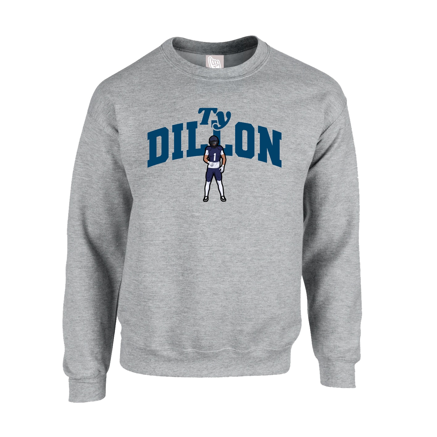 Fleece Crew — Signature Arch in Grey